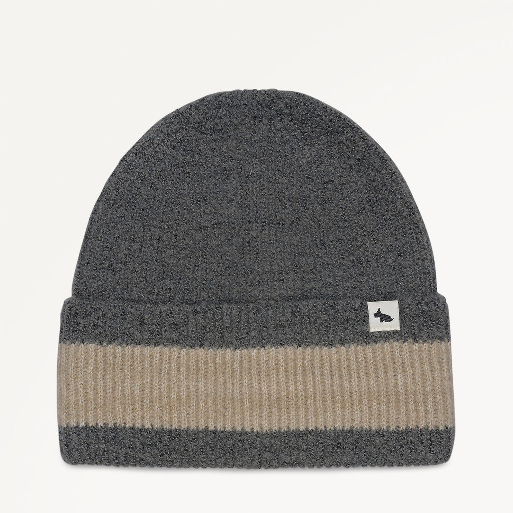 Knitters Lane Fabric Knitted Hat in Dark Grey - 112502