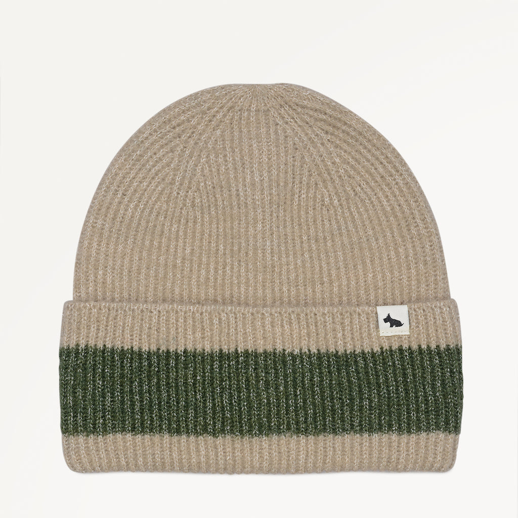 Knitters Lane Fabric Knitted Hat in Oatmeal Marl - 112505