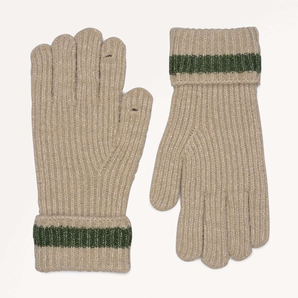 Knitters Lane Fabric Knitted Glove in Oatmeal Marl - 112506