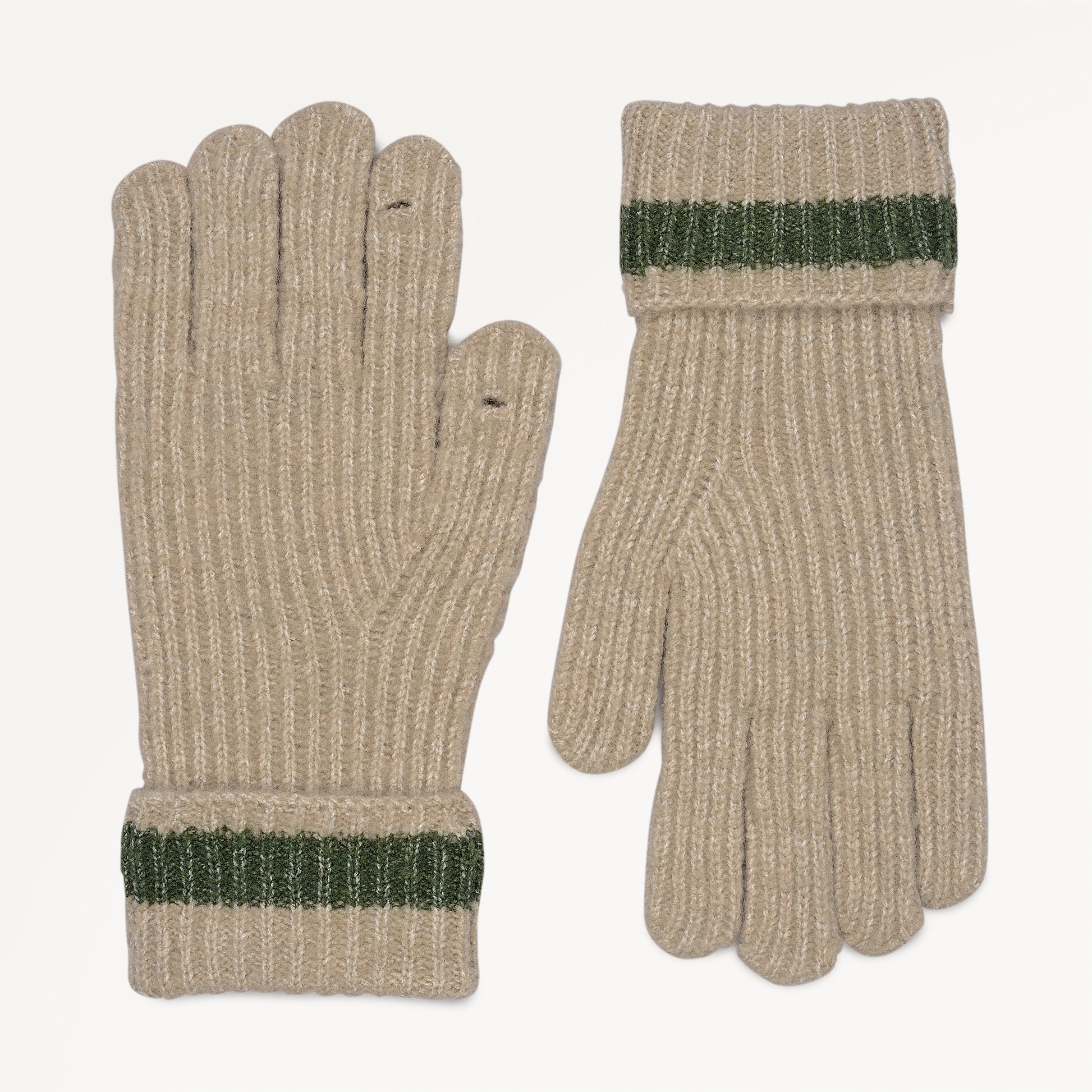 Knitters Lane Fabric Knitted Glove in Oatmeal Marl - 112506