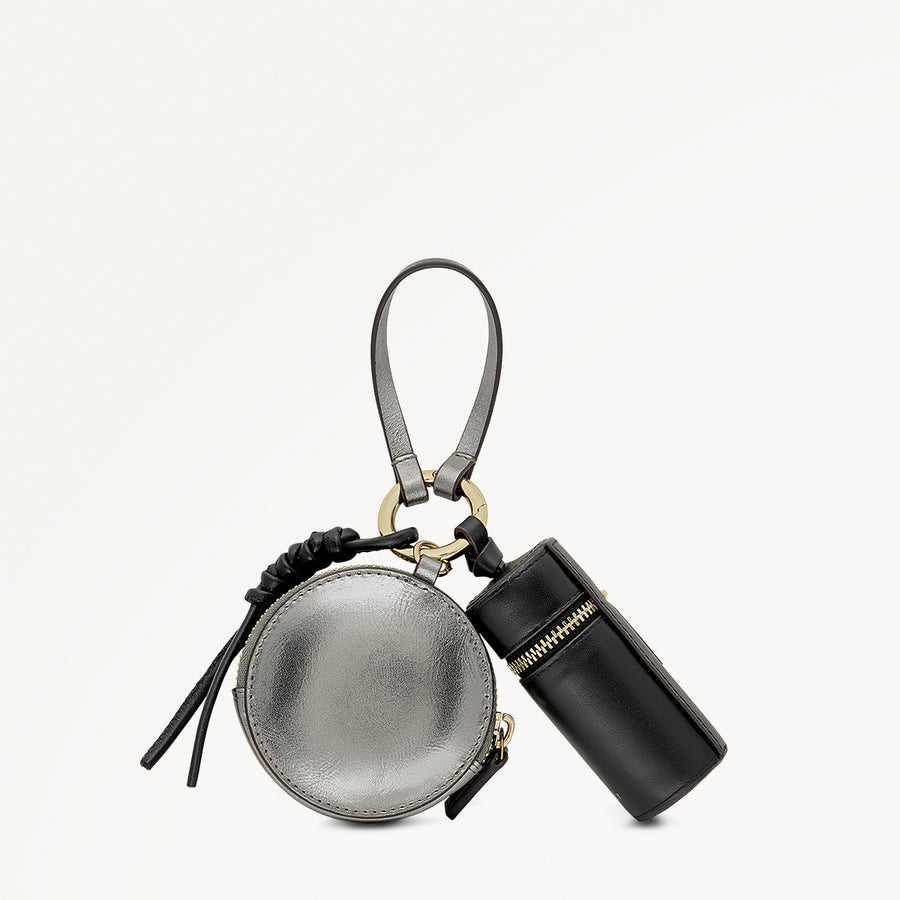 Nicholas Road Leather Small Multi-Compartment Pouch in Silver - 112517