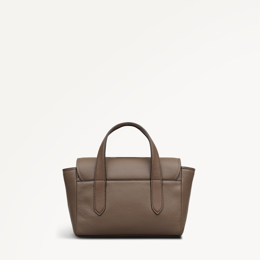 Mayfair Lane Leather Small Flapover Satchel Bag in Coffee - 112597