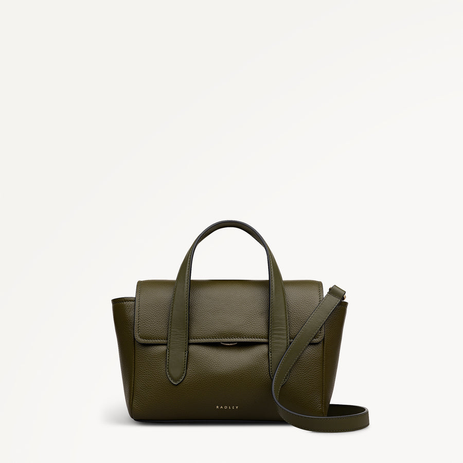 Mayfair Lane Leather Small Flapover Satchel Bag in Pine Needle - 112598