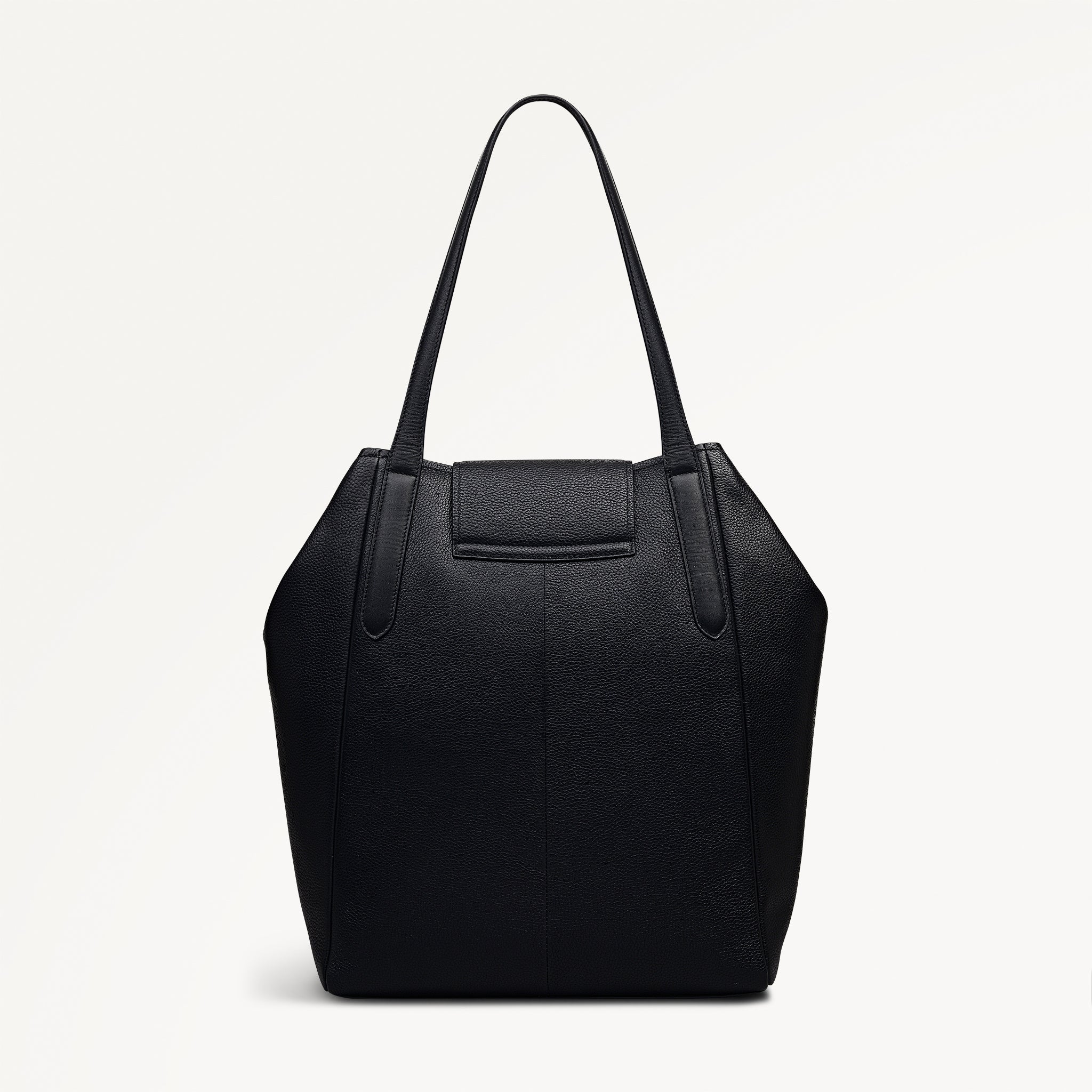 Mayfair Lane Leather Large Flapover Tote Bag in Black - 112600