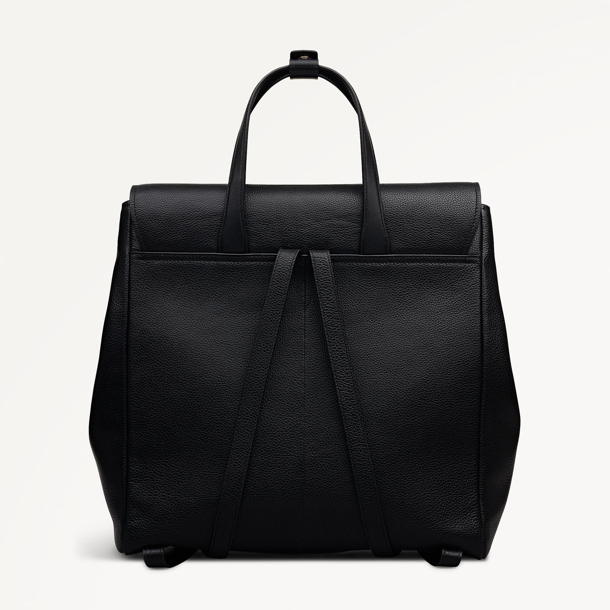 Knightsbridge Court Leather Medium Flapover Backpack in Black - 112605
