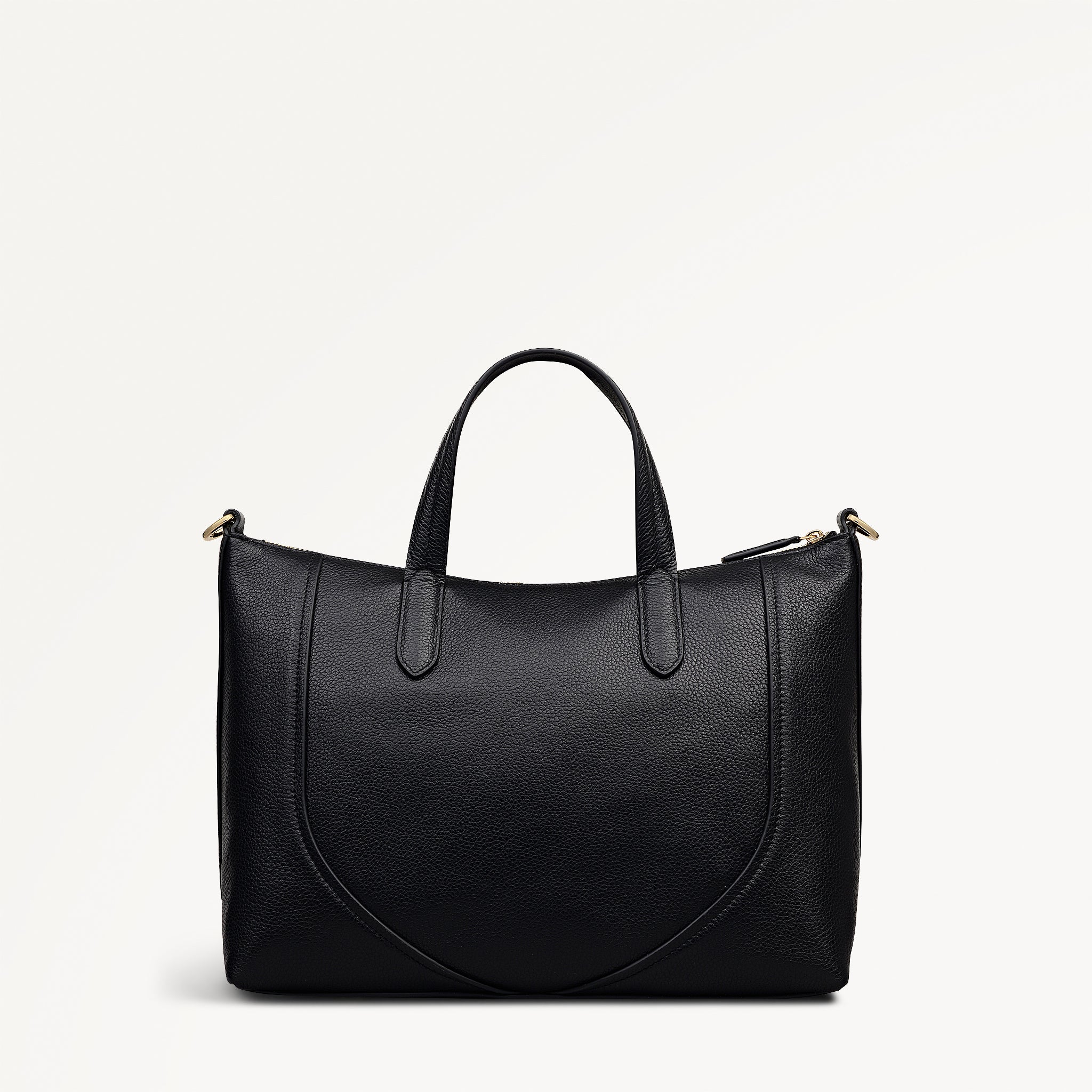 Wood Park Leather Medium Ziptop Satchel Bag in Black - 112625