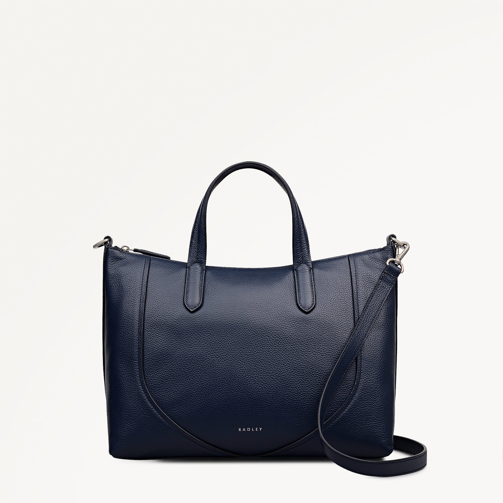 Wood Park Leather Medium Ziptop Satchel Bag in Ink - 112626