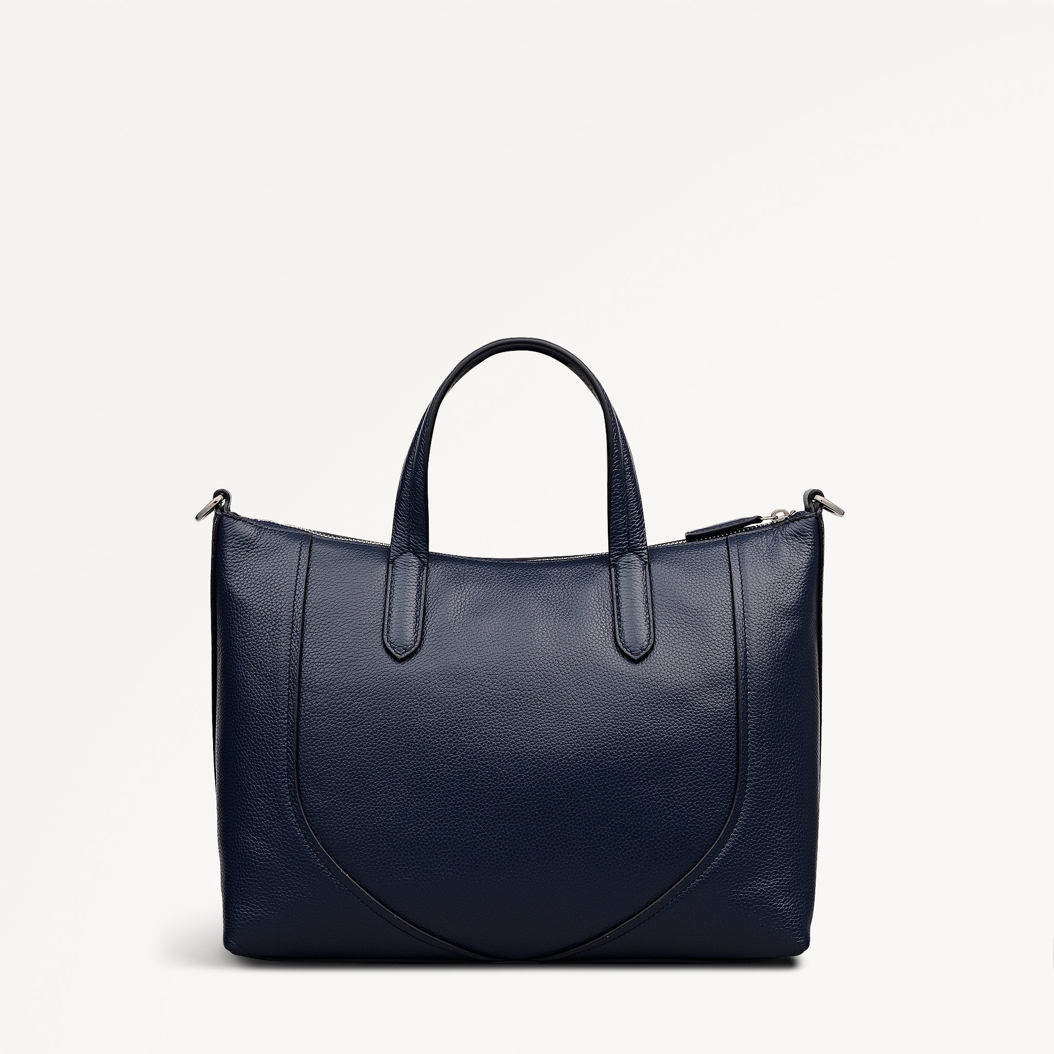 Wood Park Leather Medium Ziptop Satchel Bag in Ink - 112626