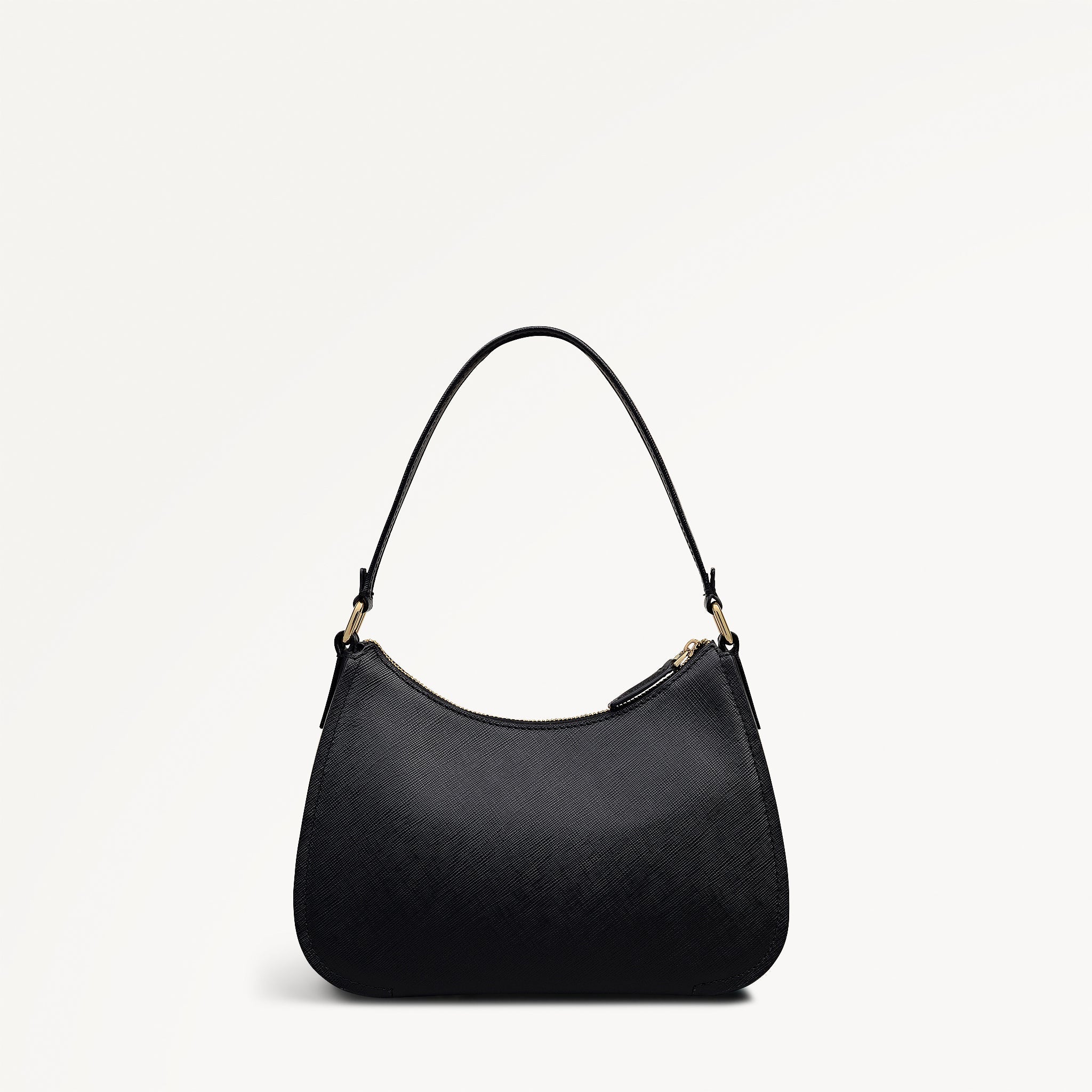 Crosby Alley Leather Medium Ziptop Shoulder & Slg Bag in Black - 112638