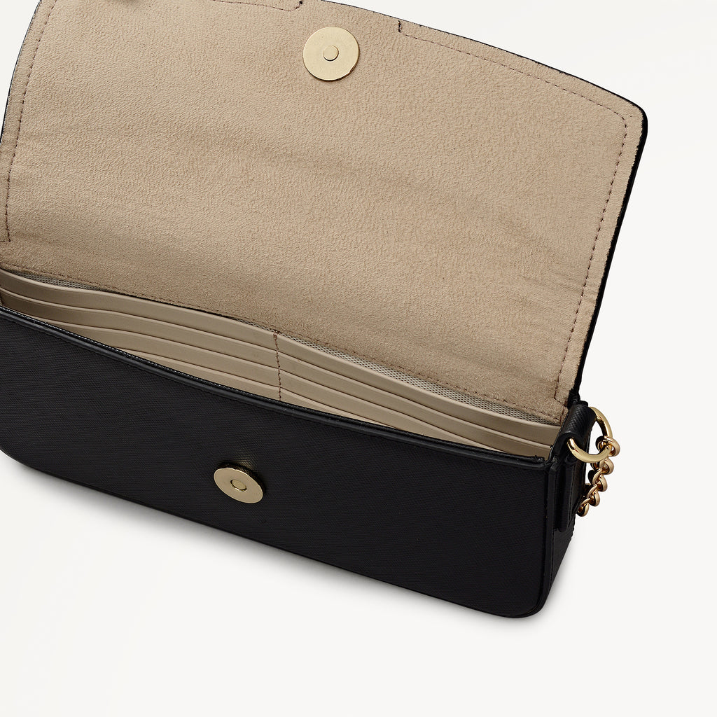 Crosby Alley Leather Large Phone Cross Body Bag in Black - 112642