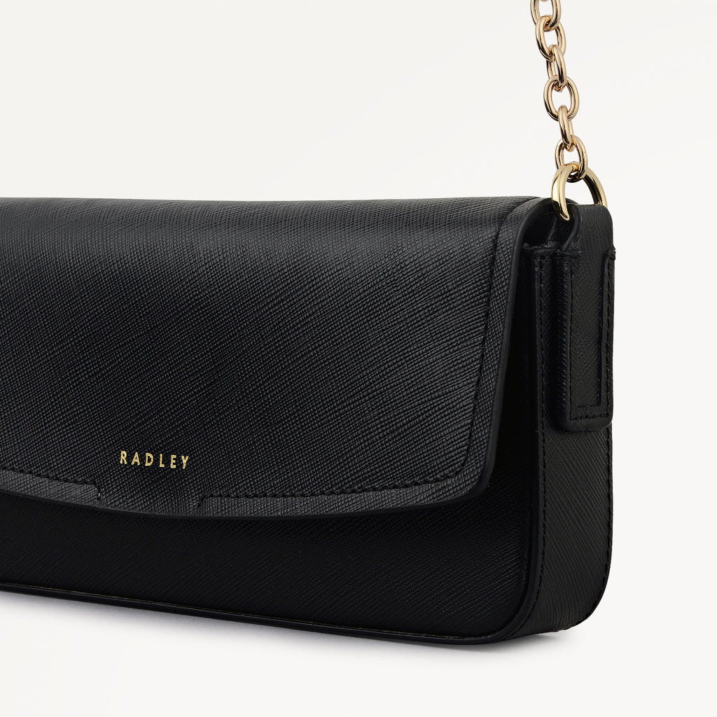 Crosby Alley Leather Large Phone Cross Body Bag in Black - 112642