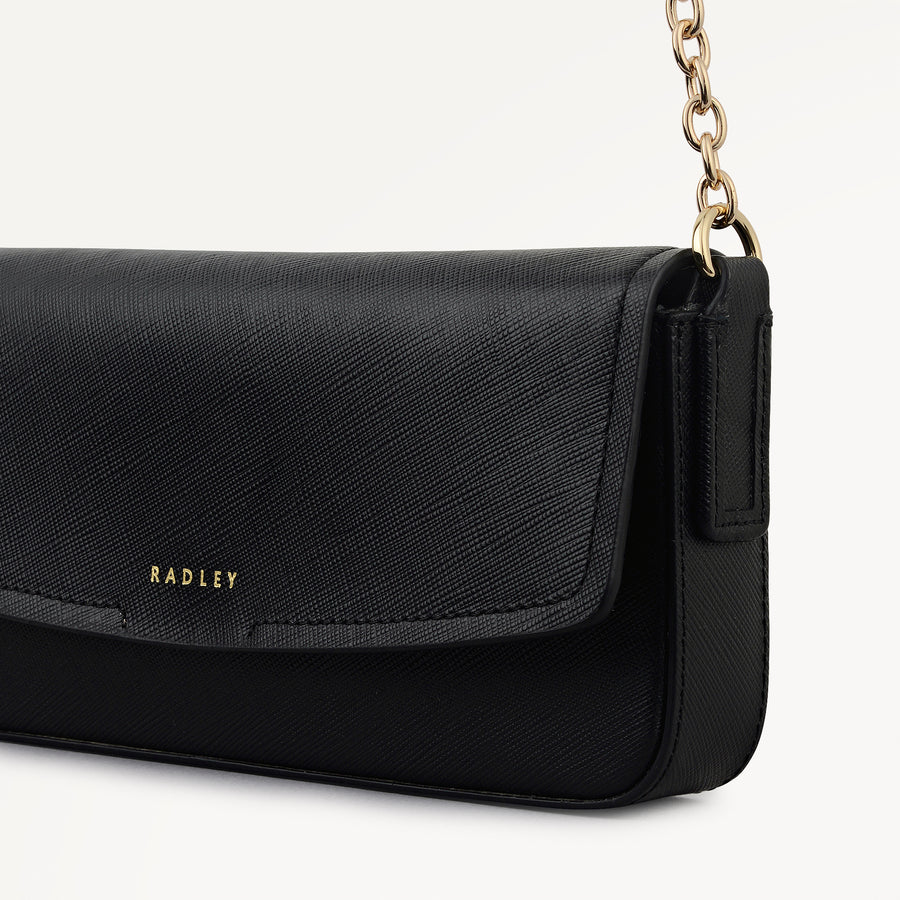 Crosby Alley Leather Large Phone Cross Body Bag in Black - 112642