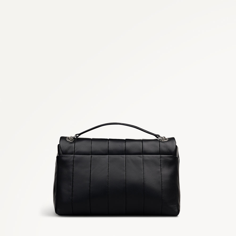 Burton Way Leather Small Flapover Cross Body Bag in Black - 112652