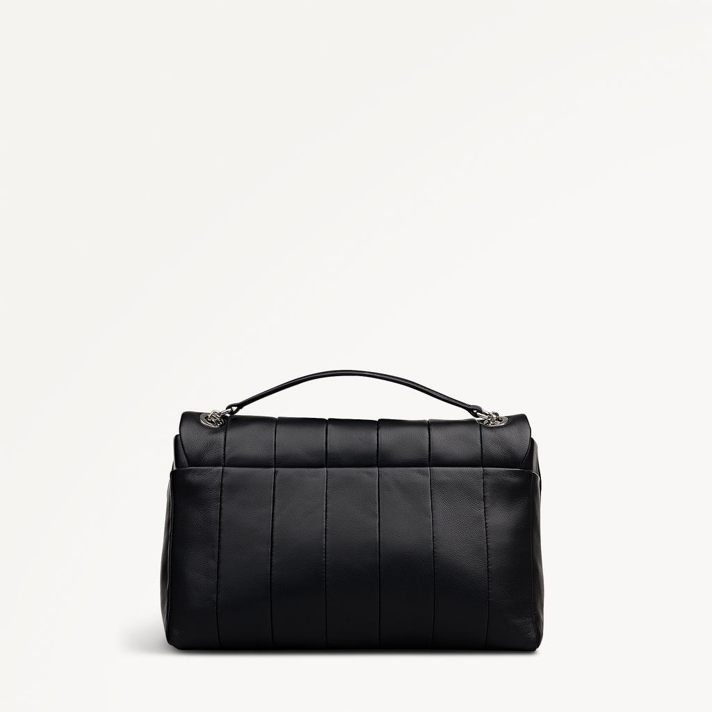 Burton Way Leather Small Flapover Cross Body Bag in Black - 112652