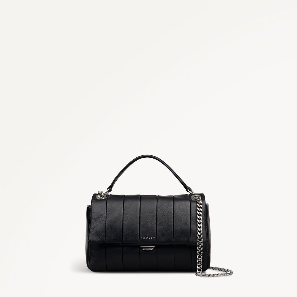 Burton Way Leather Mini Flapover Cross Body Bag in Black - 112655