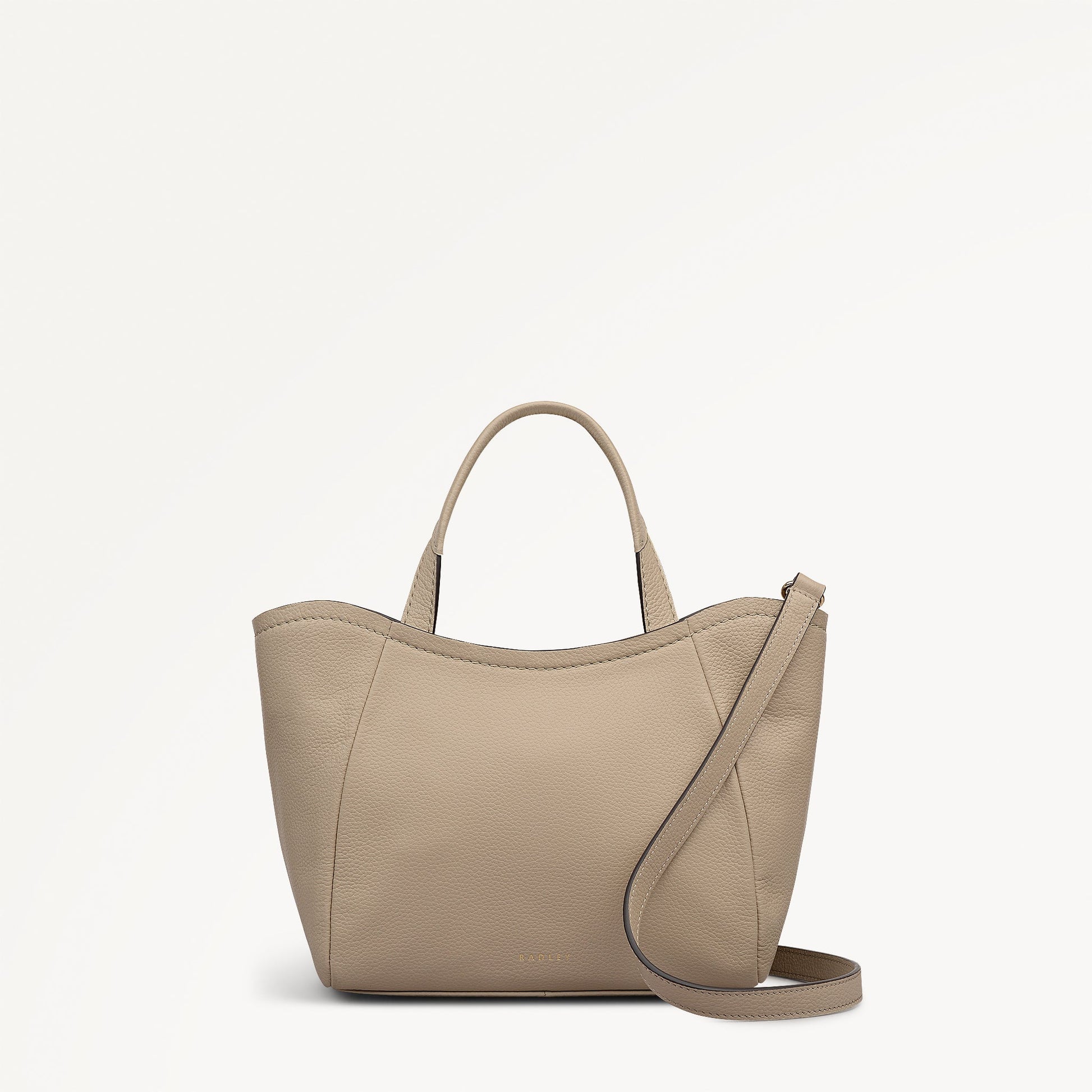 Muswell Lane Leather Small Ziptop Grab Bag in Porcini - 112662