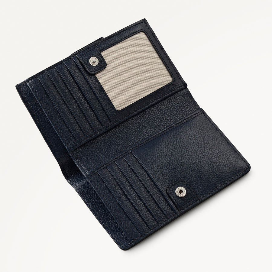 Fountain Mews Leather Medium Bifold Wallet in Ink - 112688
