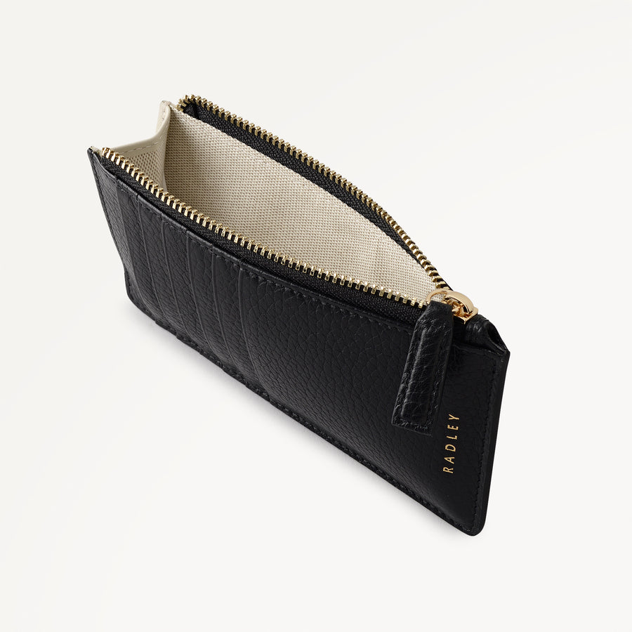 Elm Avenue Leather Medium Ziptop Coin Wallet in Black - 112711