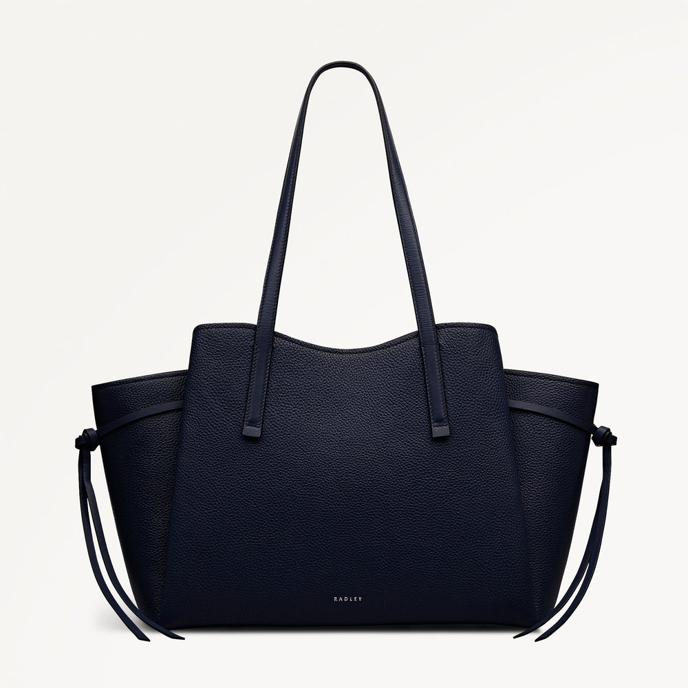 Blake Gardens Leather Large Ziptop Tote Bag in Ink - 112735