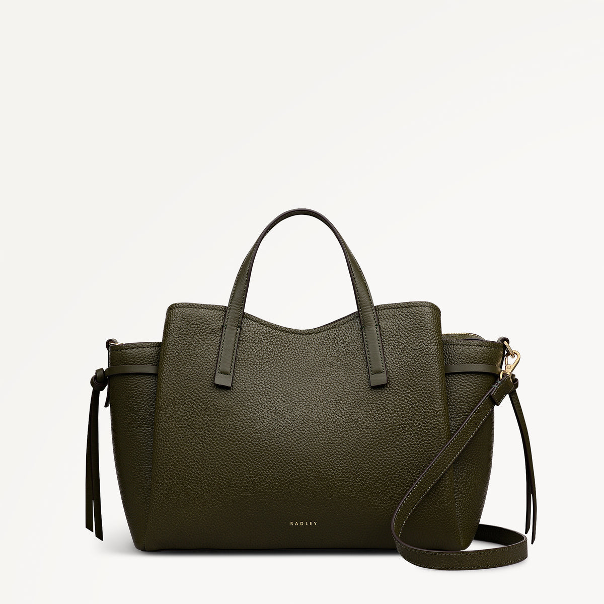 Blake Gardens Leather Large Ziptop Satchel Bag in Pine Needle - 112736