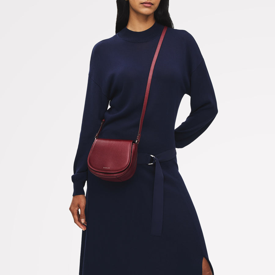 Liverpool Gardens Mini Flapover Cross Body Bag in Carmine - 112750