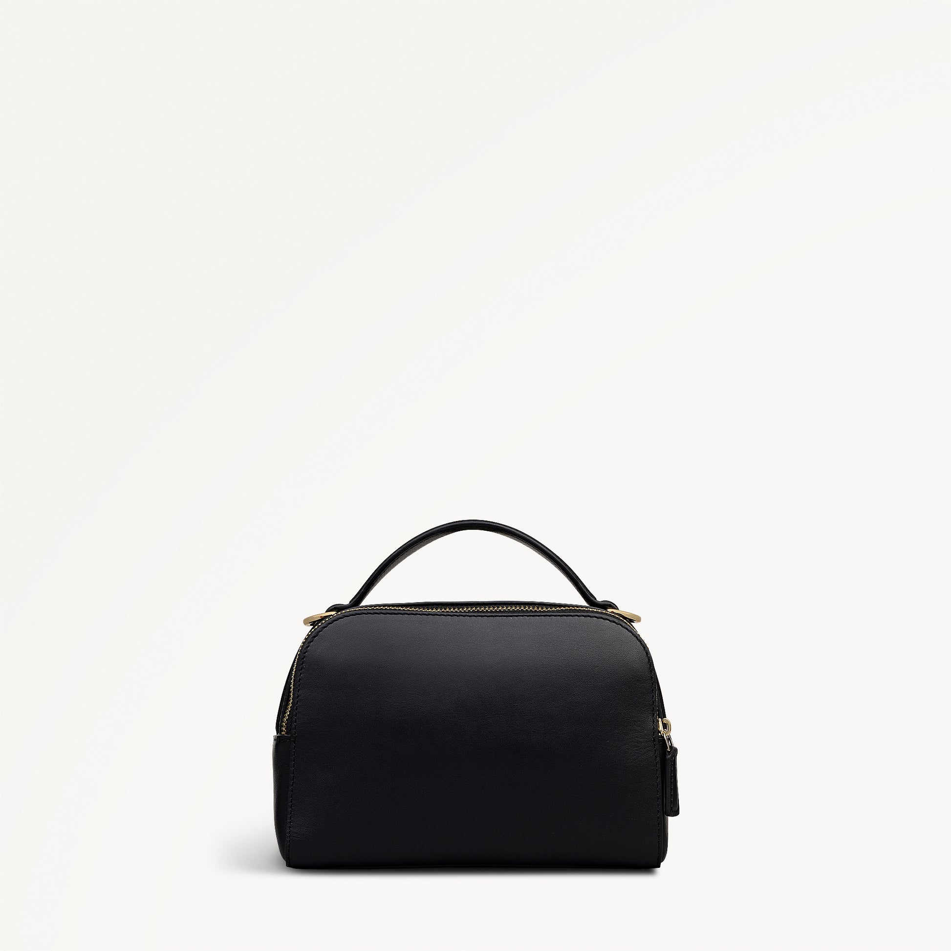 Fleeting Fox Leather Small Ziptop Cross Body Bag in Black - 112758