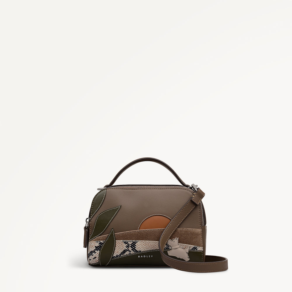 Coffee Small Ziptop Cross Body | Over The Hills AW25 Coffee Small Ziptop Cross Body | Over The Hills AW25