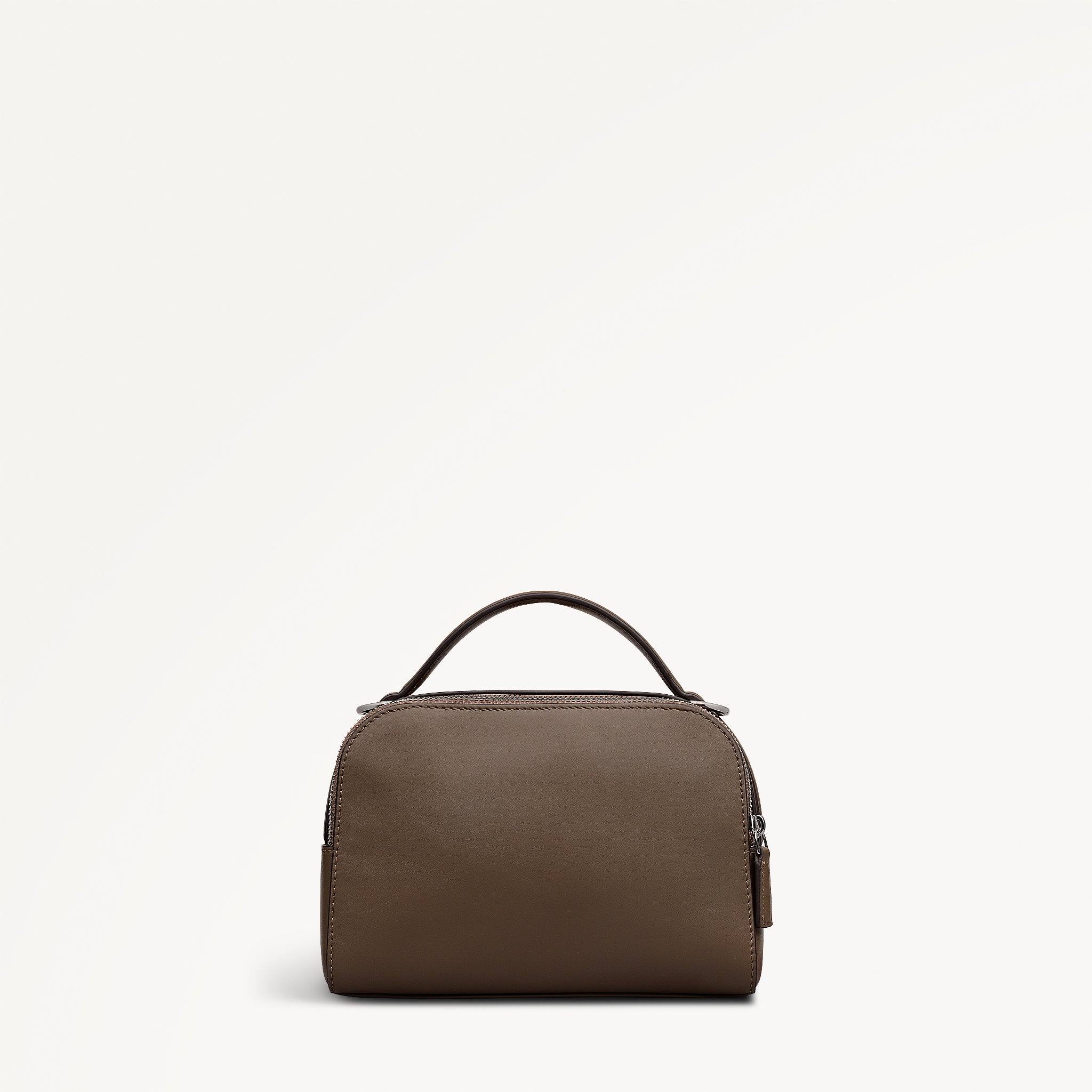 Over The Hills Leather Small Ziptop Cross Body Bag in Coffee - 112759