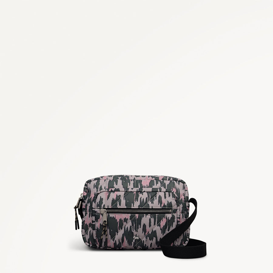 Danesfield Leopard Fabric Small Ziptop Cross Body Bag in Hunter Green - 112762