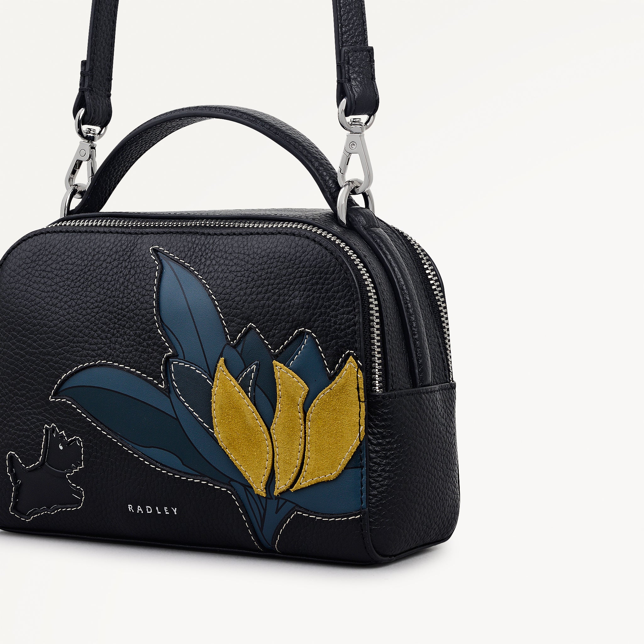 Black Small Ziptop Cross Body | Nature Blooms AW25 | Radley London