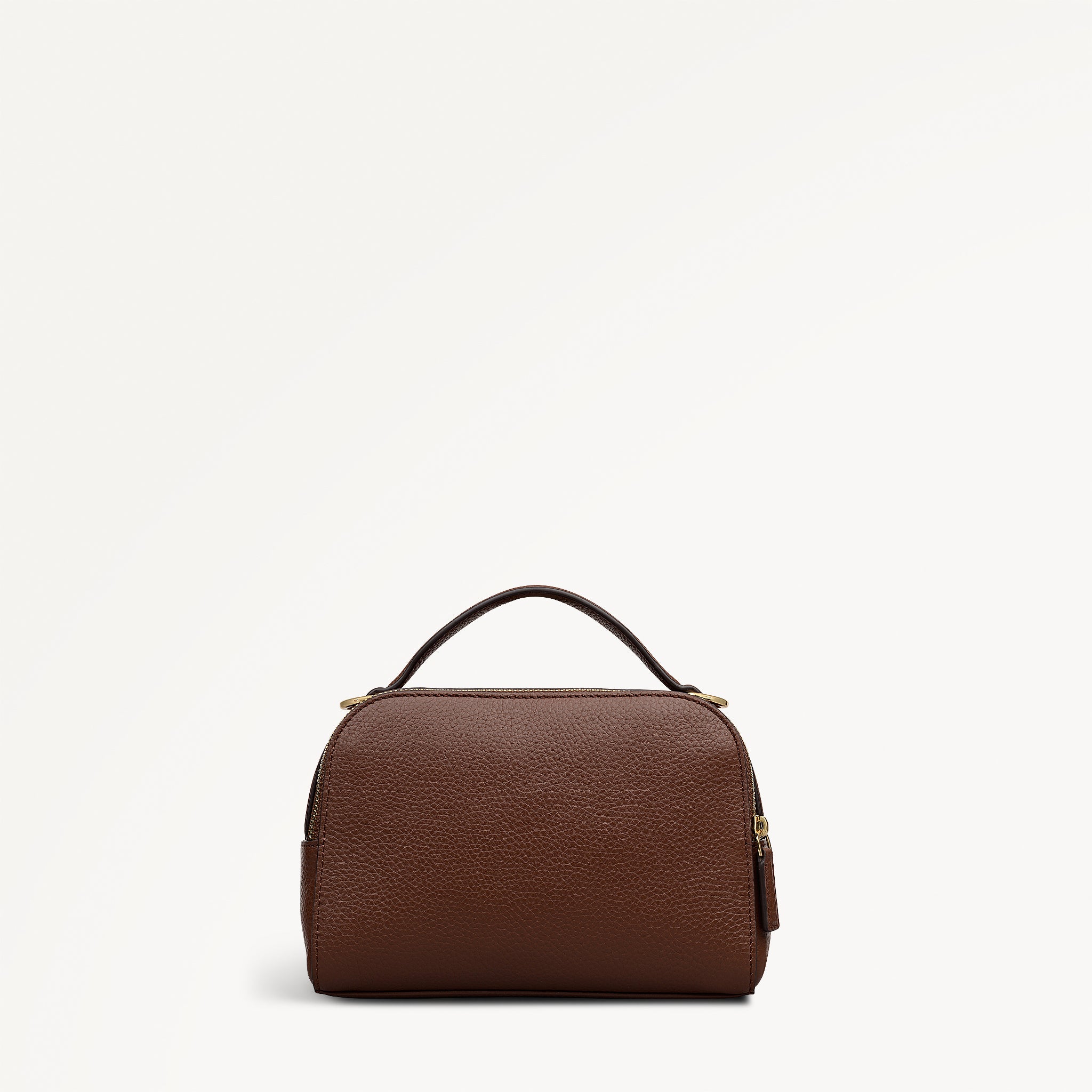 Among The Trees Leather Small Ziptop Cross Body Bag in Chocolate - 112767