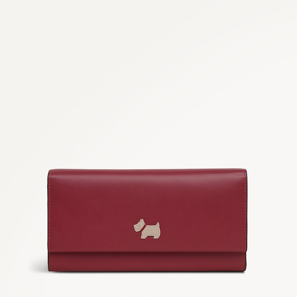 Heritage Radley - Protect Leather Large Flapover Wallet in Carmine - 112777