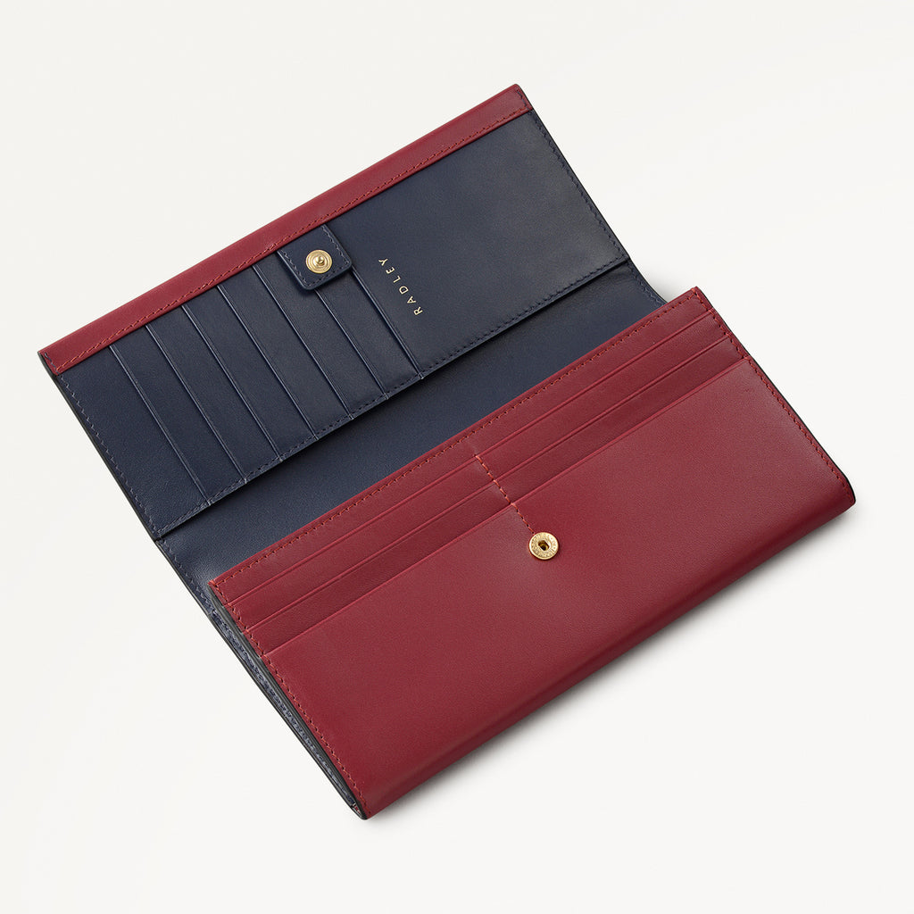 Heritage Radley - Protect Leather Large Flapover Wallet in Carmine - 112777