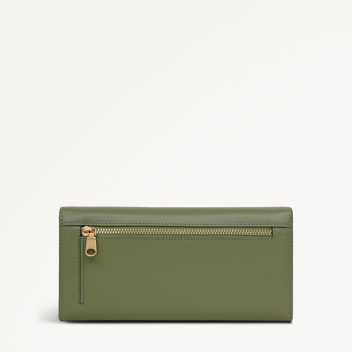 Magic Carousel Leather Large Flapover Wallet in Hunter Green - 112785