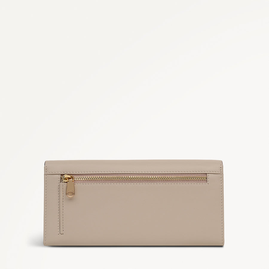 Magic Carousel Leather Large Flapover Wallet in Porcini - 112787