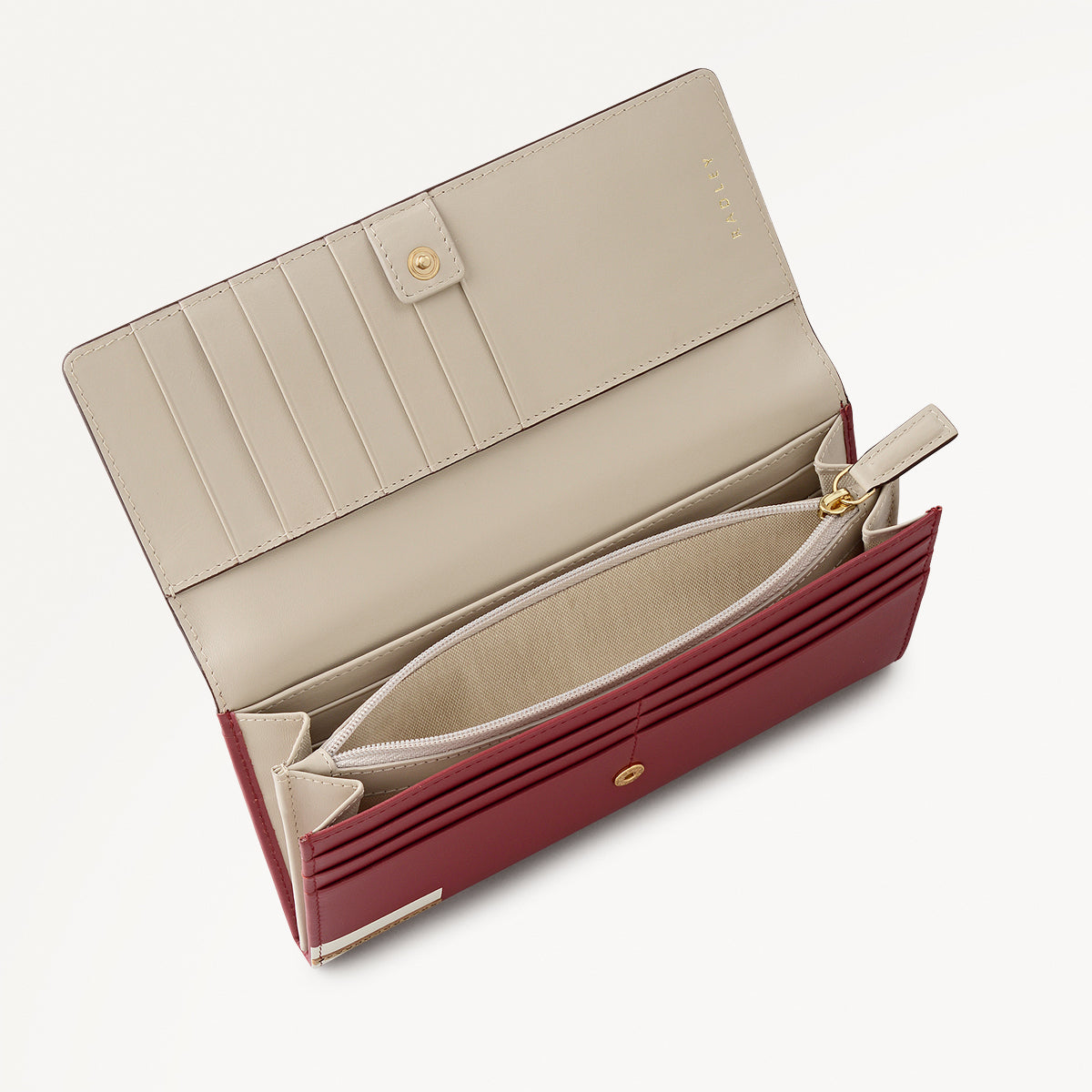 Magic Carousel Leather Large Flapover Wallet in Carmine - 112789