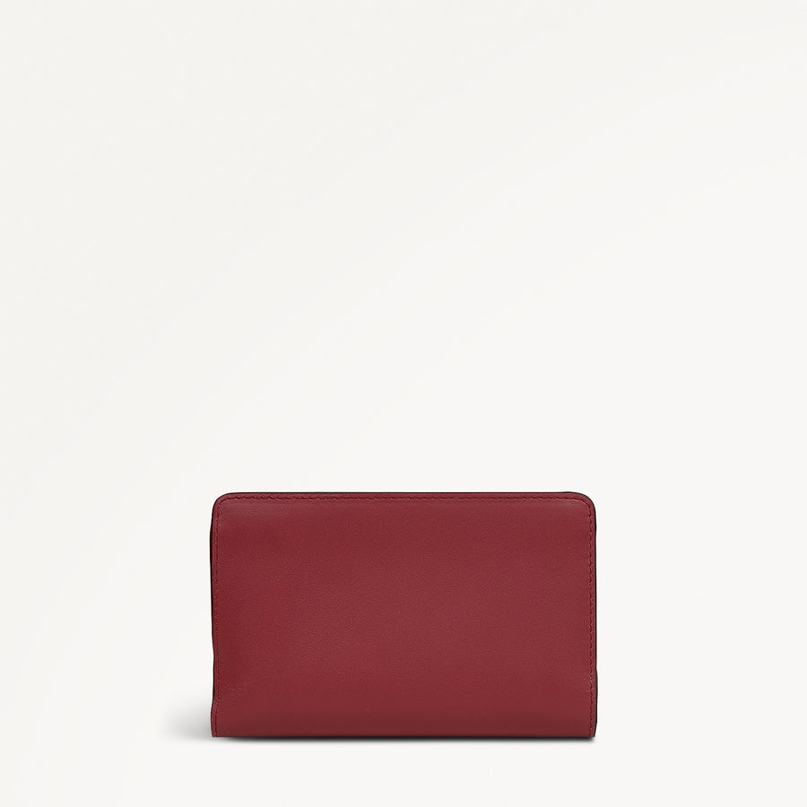 Magic Carousel Leather Medium Bifold Wallet in Carmine - 112790