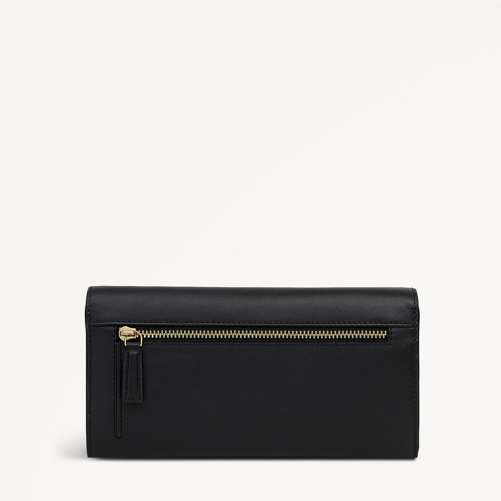 Fleeting Fox Leather Large Flapover Wallet in Black - 112796