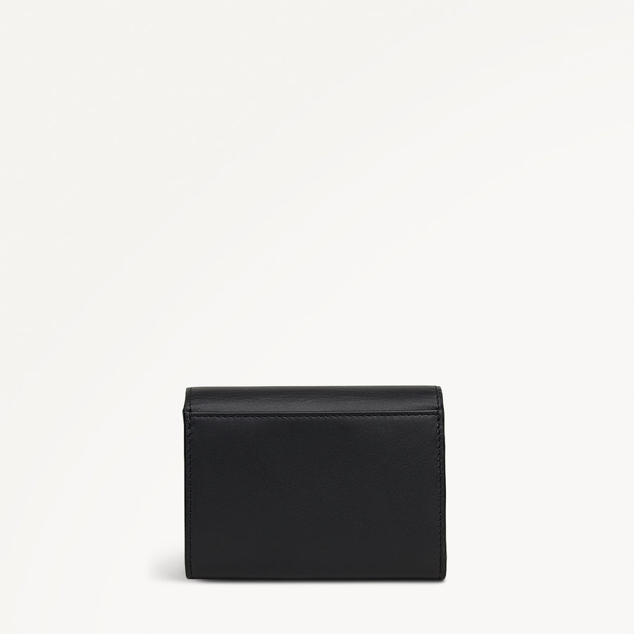Fleeting Fox Leather Medium Flapover Wallet in Black - 112797