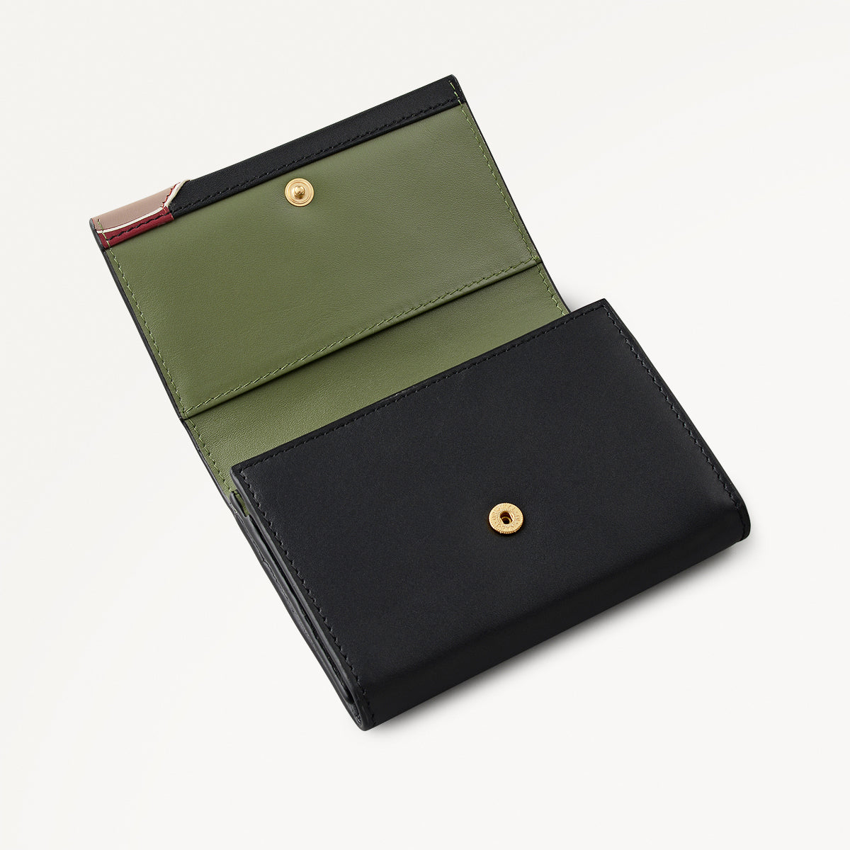 Fleeting Fox Leather Medium Flapover Wallet in Black - 112797