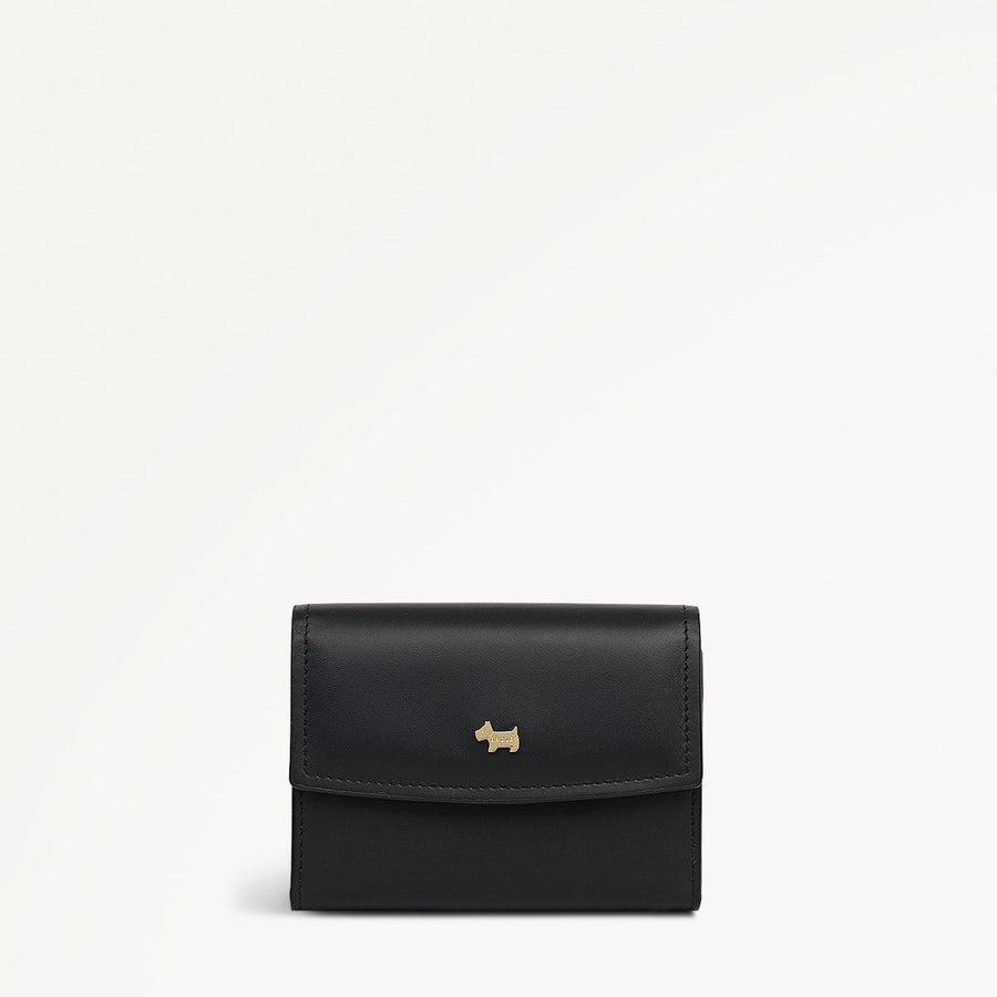 Liverpool Gardens Leather Medium Flapover Wallet in Black - 112802