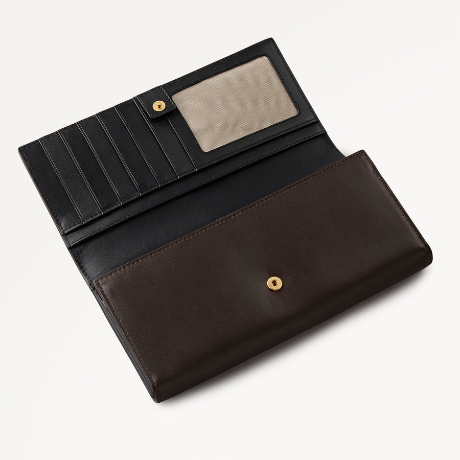 Heritage Radley - Protect Leather Extra Large Flapover Wallet in Dark Oak - 112819