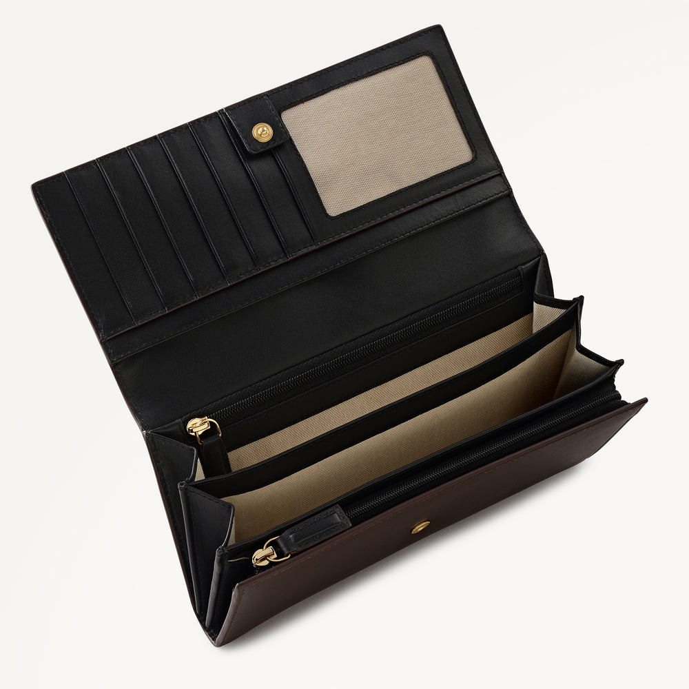 Heritage Radley - Protect Leather Extra Large Flapover Wallet in Dark Oak - 112819