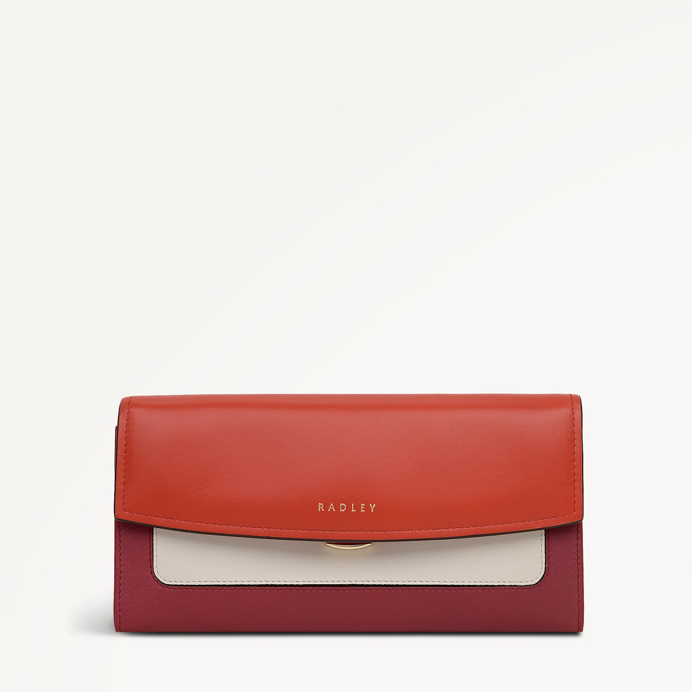 Albert Road Leather Large Flapover Wallet in Flame - 112837