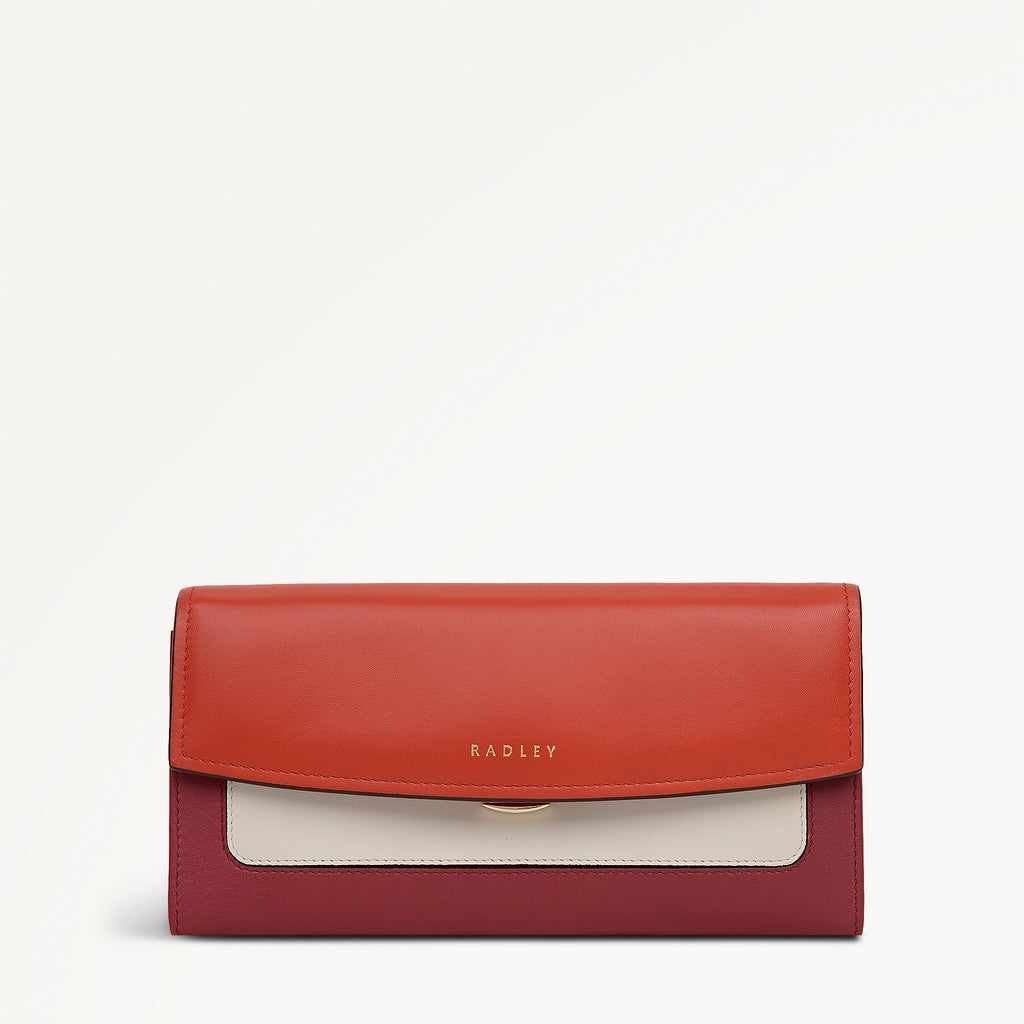 Albert Road Leather Large Flapover Wallet in Flame - 112837