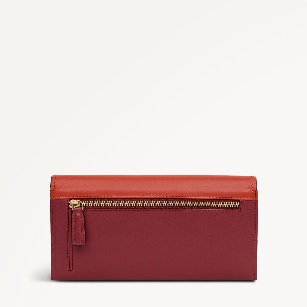 Albert Road Leather Large Flapover Wallet in Flame - 112837