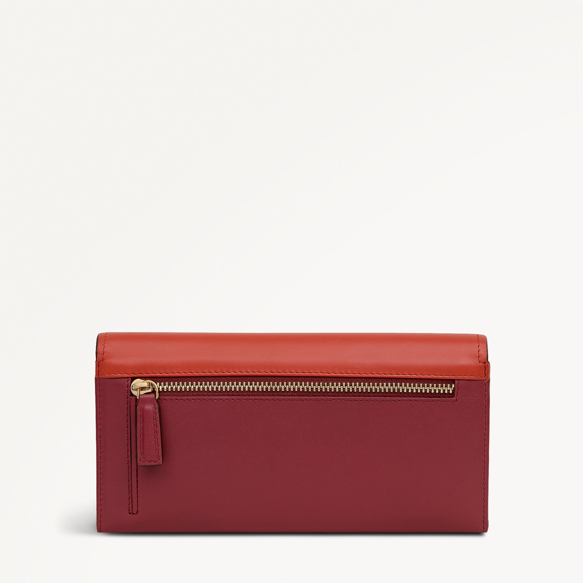 Albert Road Leather Large Flapover Wallet in Flame - 112837