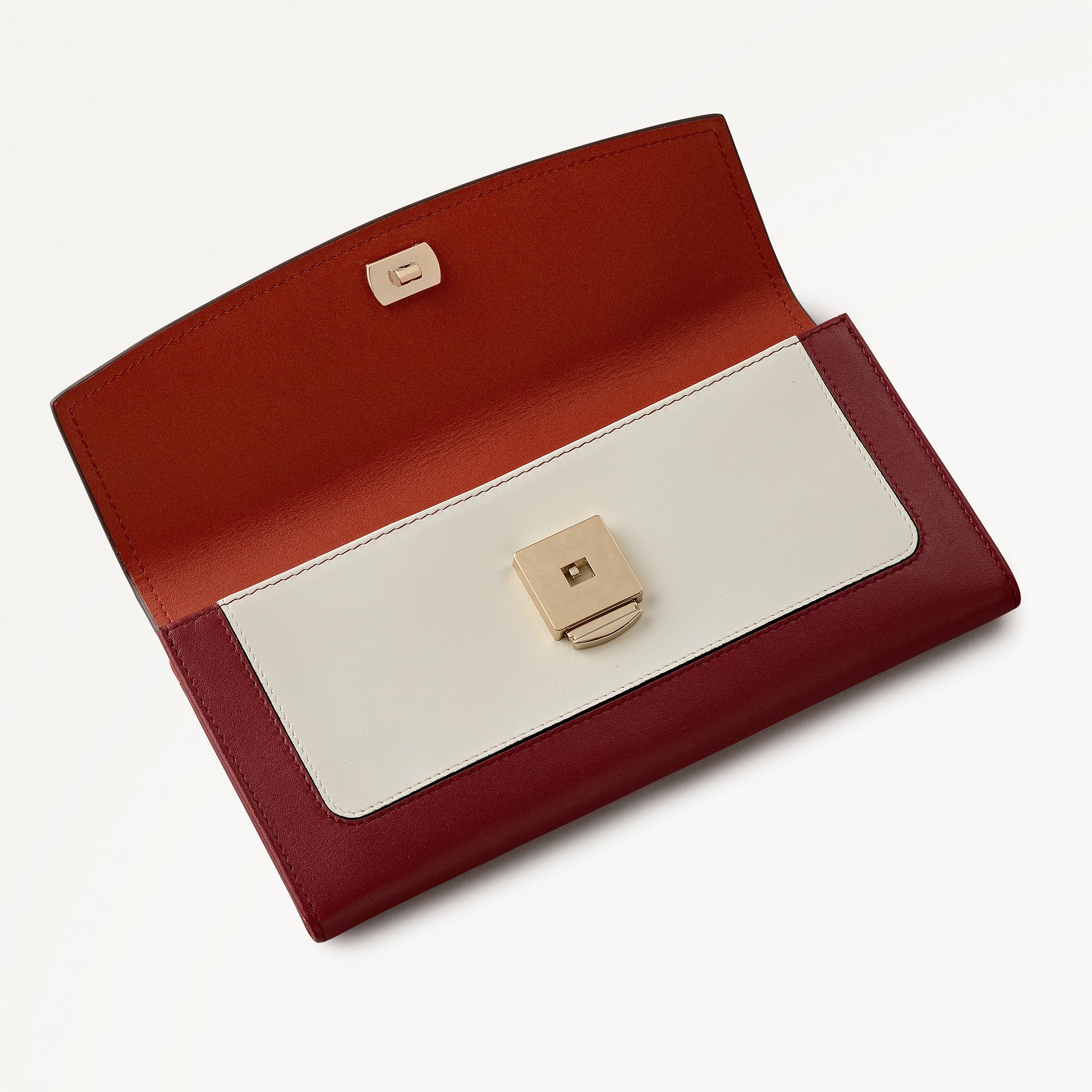 Albert Road Leather Large Flapover Wallet in Flame - 112837