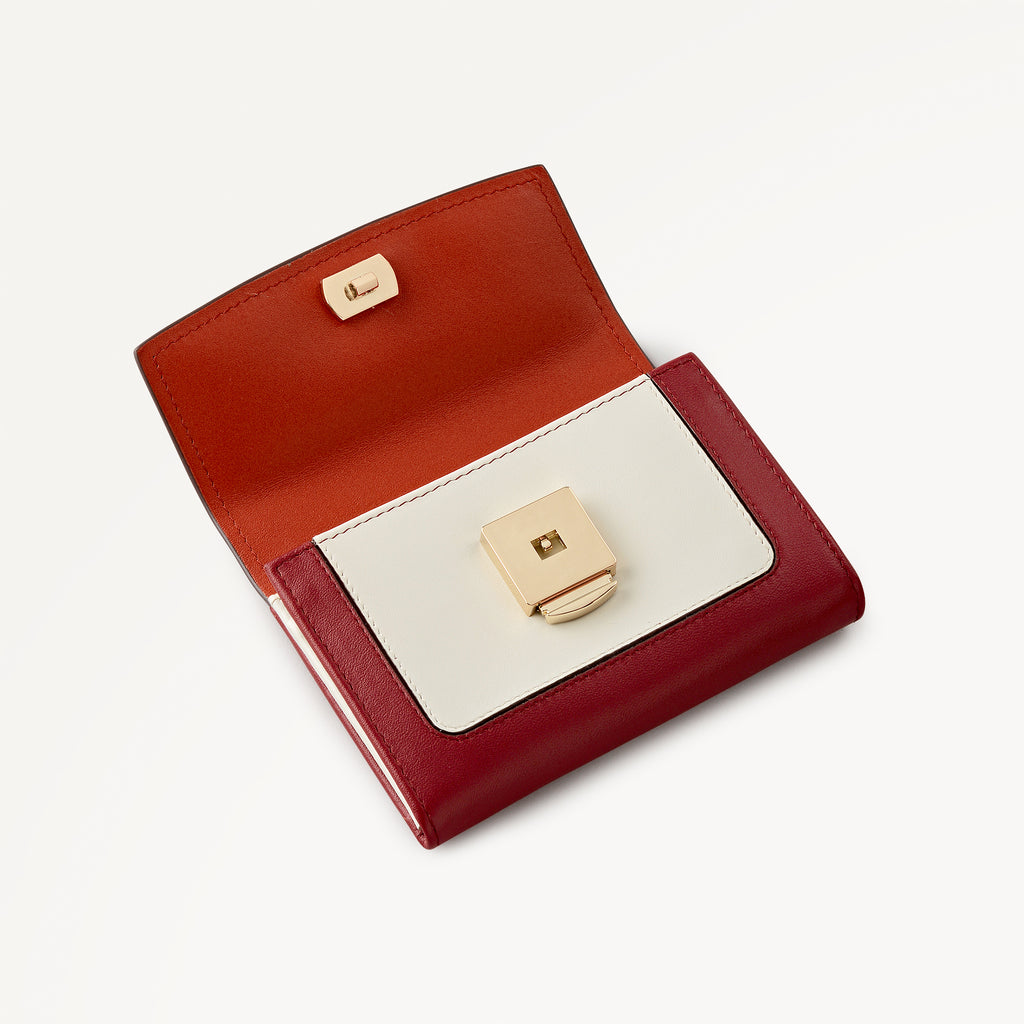 Albert Road Leather Medium Flapover Wallet in Flame - 112838