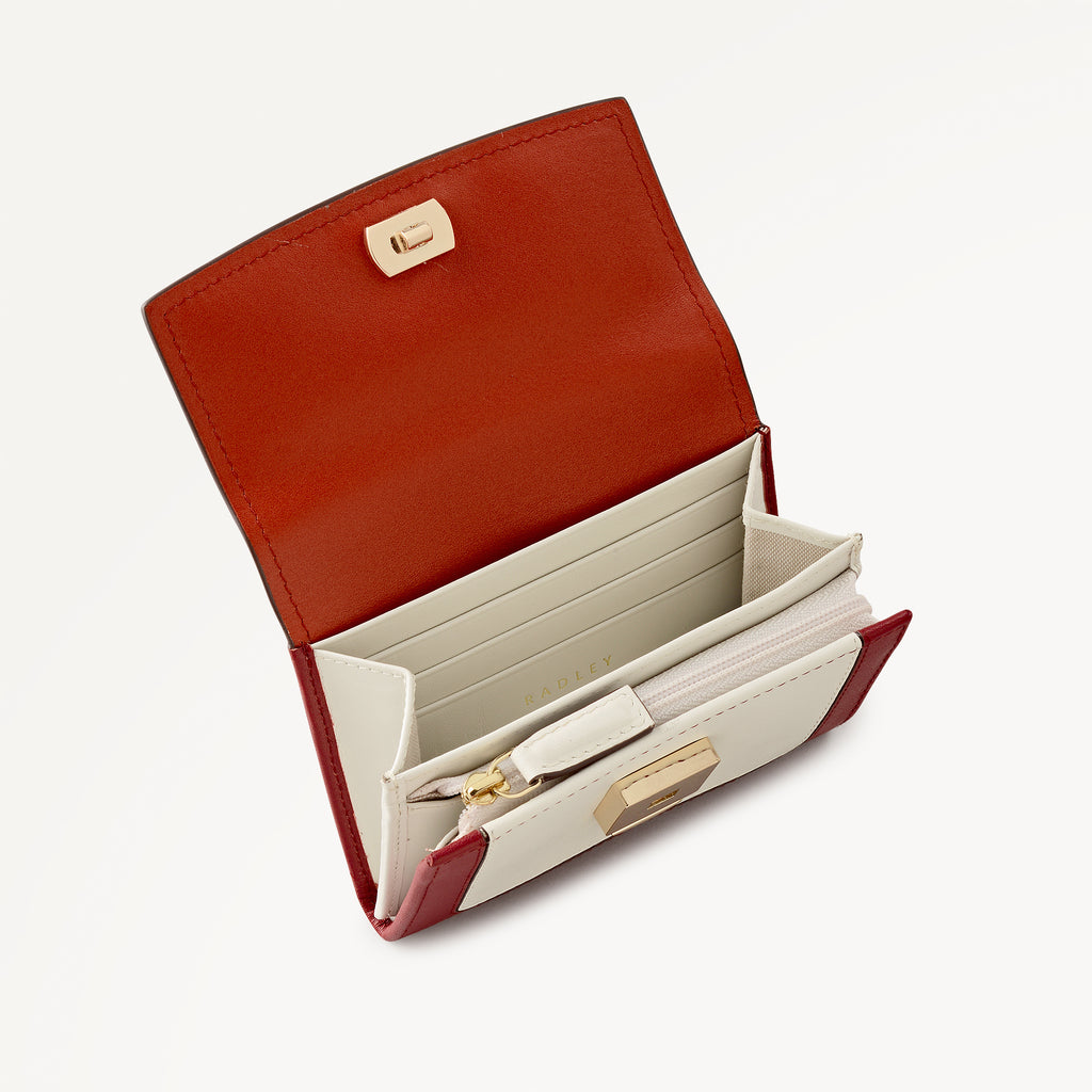 Albert Road Leather Medium Flapover Wallet in Flame - 112838